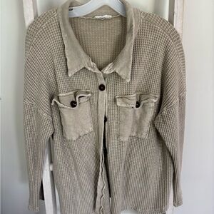Bucketlist Taupe Knit Cardigan